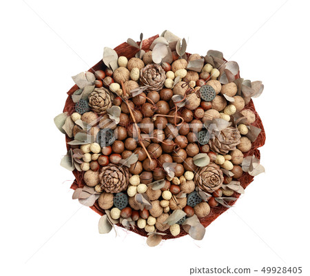 Unique bouquet made up of different types of nuts 49928405