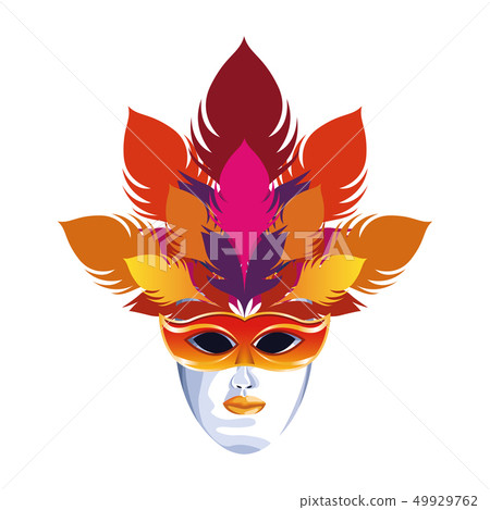 mask with feathers mask with feathers 49929762