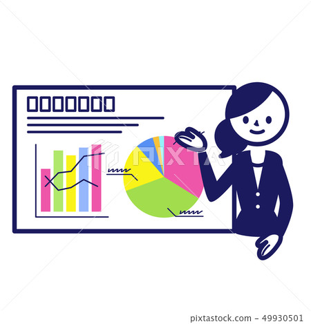 Business suit sign simple female presentation 49930501