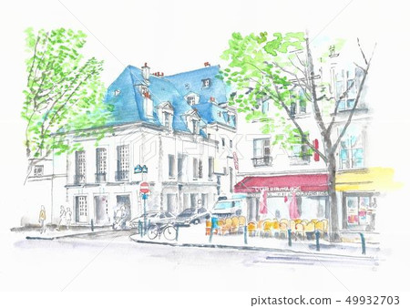 Cityscape of World Heritage Site-Cafe Terrace in France, Paris, Seine River 49932703