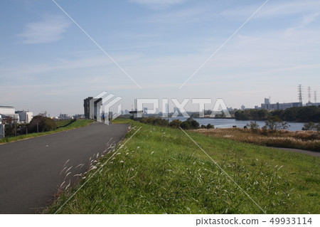 Kawaguchi area looking at a distance from Arakawa embankment Kawaguchi area looking at a distance from Arakawa embankment 49933114