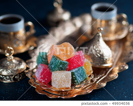 Turkish delight and turkish coffee 49934036