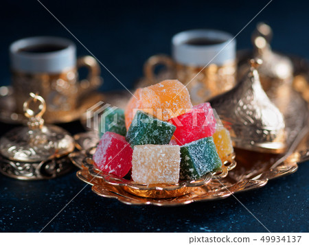 Turkish delight and turkish coffee Turkish delight and turkish coffee 49934137