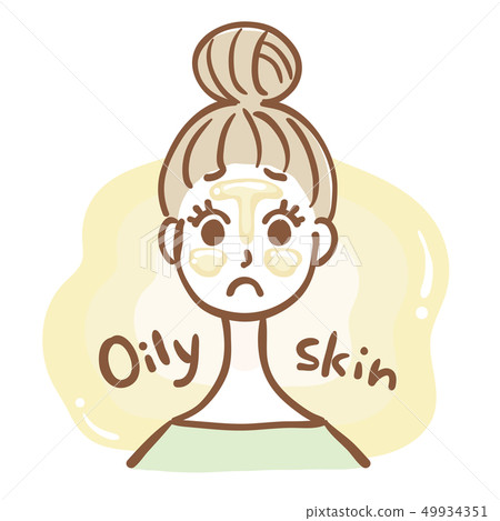 Oily skin woman upper body - Stock Illustration [49934351] - PIXTA
