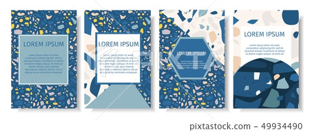 Set Trendy Template Editable Terrazzo Social Card Set Trendy Template Editable Terrazzo Social Card 49934490