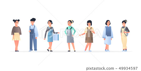 young asian women group wearing casual clothes happy attractive girls standing together chinese or young asian women group wearing casual clothes happy attractive girls standing together chinese or 49934597
