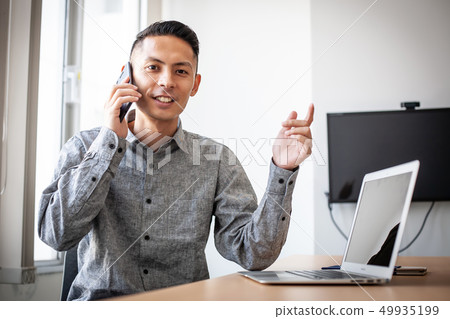Smartphone Young man Smartphone Young man 49935199