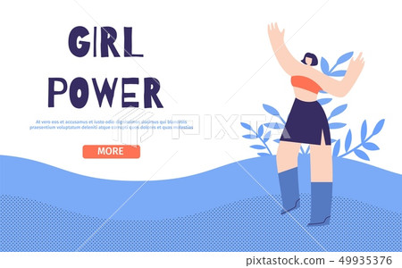 Girl Power Design Landing Page Floral Flat Style 49935376