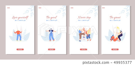 Motivate Happy Life Stories Social Media Flat Set Motivate Happy Life Stories Social Media Flat Set 49935377