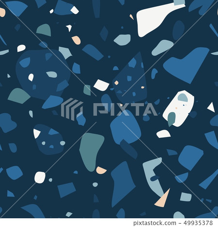 Dark Floor Terrazzo Design Flat Seamless Pattern 49935378