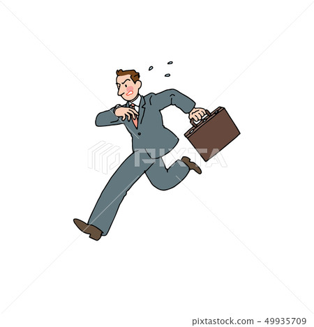 一個小心翼翼地開始跑步的商人 一個小心翼翼地開始跑步的商人 49935709