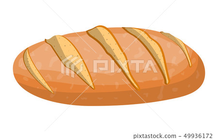 Loaf of wheat bread. Grain bread roll. 49936172