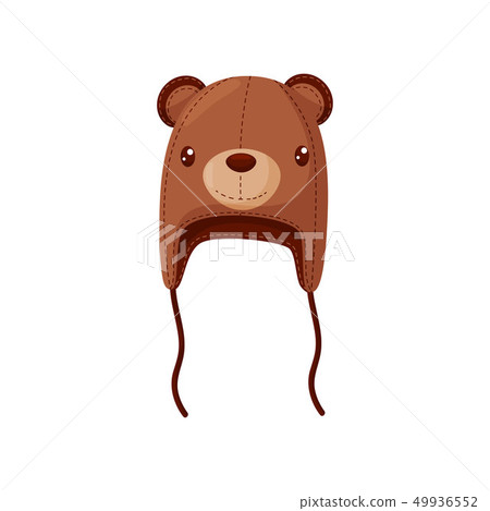 Cap with muzzle and ears of a bear. Vector illustration. 49936552