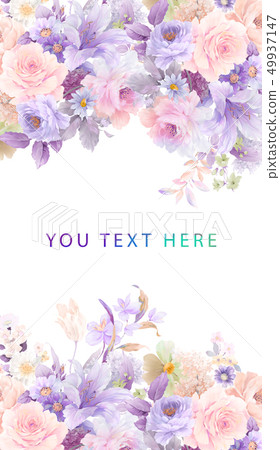 Elegant peony and rose flower 49937147