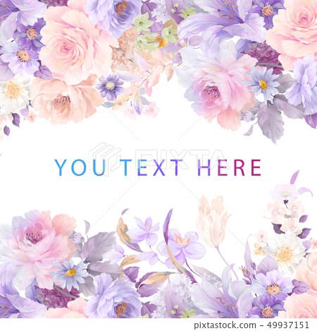 Elegant peony and rose flower 49937151