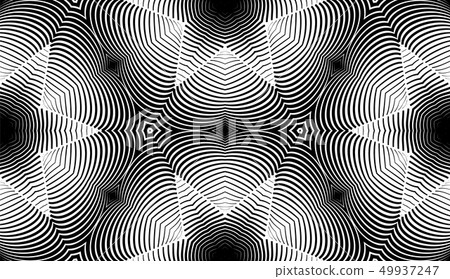 Seamless pattern with geometric woodcut styled line tiles and arabic pattern grid for abstract Seamless pattern with geometric woodcut styled line tiles and arabic pattern grid for abstract 49937247