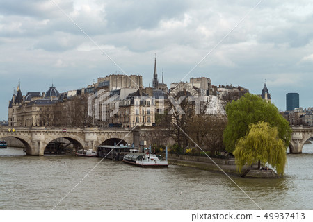 Seine River and Neighborhood in Paris 49937413
