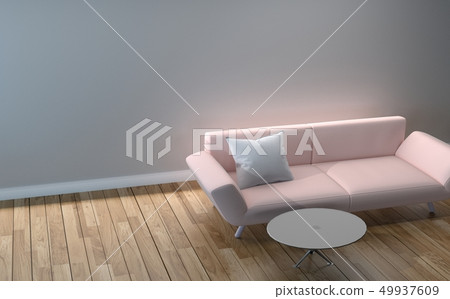 Modern Living Room design - pink sofa Modern Living Room design - pink sofa 49937609