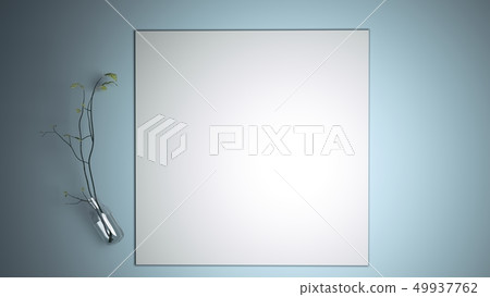 vase with paper card note. 3D rendering 49937762