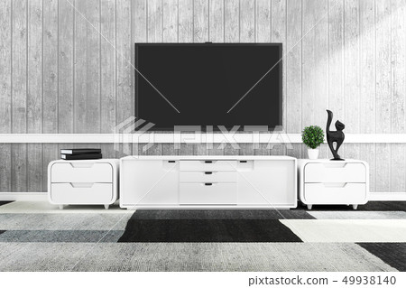 TV in modern empty room,minimal designs 49938140
