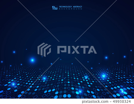 Futuristic blue technology circles dot pattern Futuristic blue technology circles dot pattern 49938324