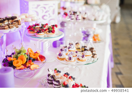 Buffet with a variety of delicious sweets, food ideas, celebration Buffet with a variety of delicious sweets, food ideas, celebration 49938541