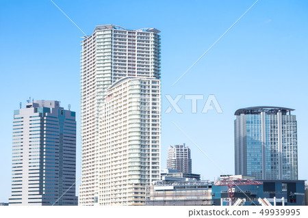Urban landscape with tower apartment and office building Urban landscape with tower apartment and office building 49939995
