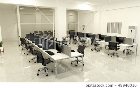 Office in modern style on wooden floor 49940016