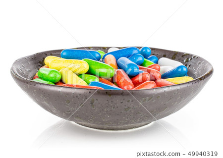 Licorice sweet comfit isolated on white 49940319