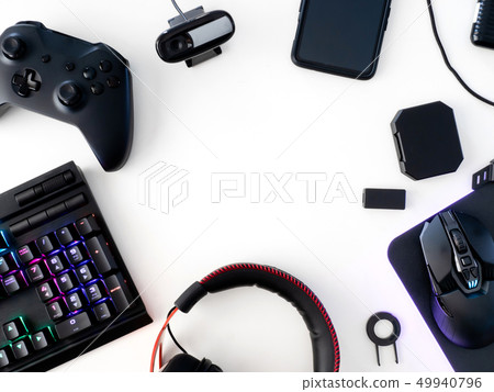 streaming games concept, top view a gaming. 49940796