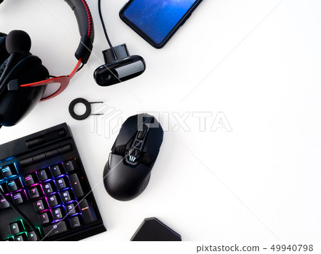 streaming games concept, top view a gaming. 49940798