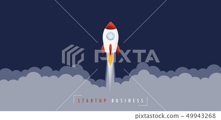 startup business concept rocket launch smoke-插圖素材 [49943268] - PIXTA圖庫