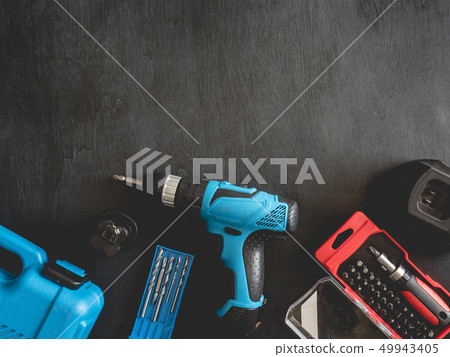 top view of Construction tools concept. top view of Construction tools concept. 49943405