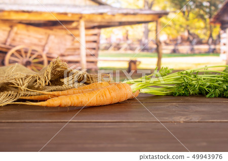 Fresh orange carrot with cart 49943976