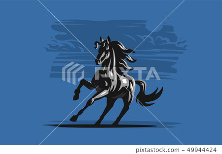 Horse galloping. Vector illustration. Horse galloping. Vector illustration. 49944424