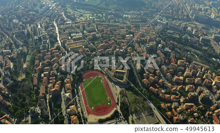 Aerial down view of cityscape of Perugia, Italy 49945613