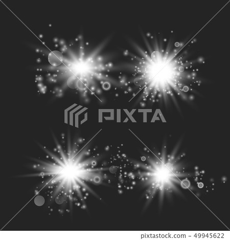 Set of glowing lights 49945622