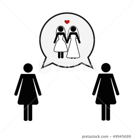 concept of lesbian love pictogram concept of lesbian love pictogram 49945699
