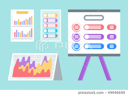 Whiteboard with Information, Visualized Data Set 49946699