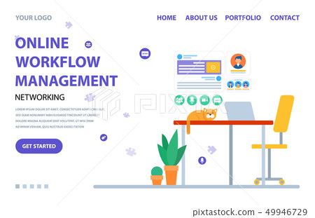 Management Online, Workflow Website Service Vector Management Online, Workflow Website Service Vector 49946729