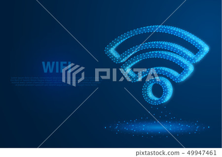 Technology wifi icon with blue background 49947461