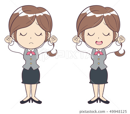 女商人年輕女子成長疲勞制服全身 女商人年輕女子成長疲勞制服全身 49948125