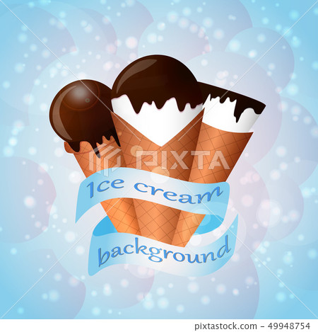 Colorful brochure with ice cream. Vector template. 49948754