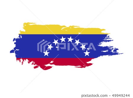 Grunge brush stroke with Venezuela national flag. 49949244