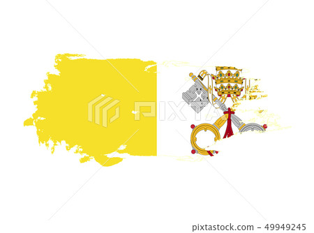 Grunge brush stroke with Vatican City national 49949245