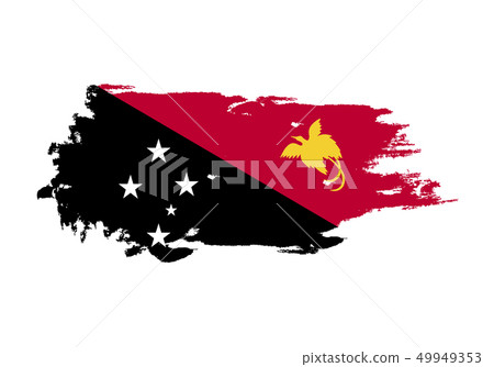 Grunge brush stroke with Papua New Guinea national Grunge brush stroke with Papua New Guinea national 49949353