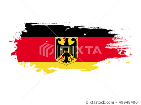 Grunge brush stroke with Germany national flag. - Stock Illustration ...