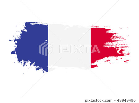 Grunge brush stroke with France national flag. 49949496