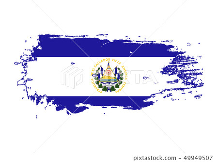 Grunge brush stroke with el salvador national 49949507