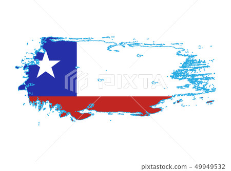 Grunge brush stroke with Chile national flag. 49949532